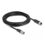 Tinklo kabelis DeLOCK M12 X-coded 8 kontaktų vyriškas į moterišką Cat5e 5 m juodas