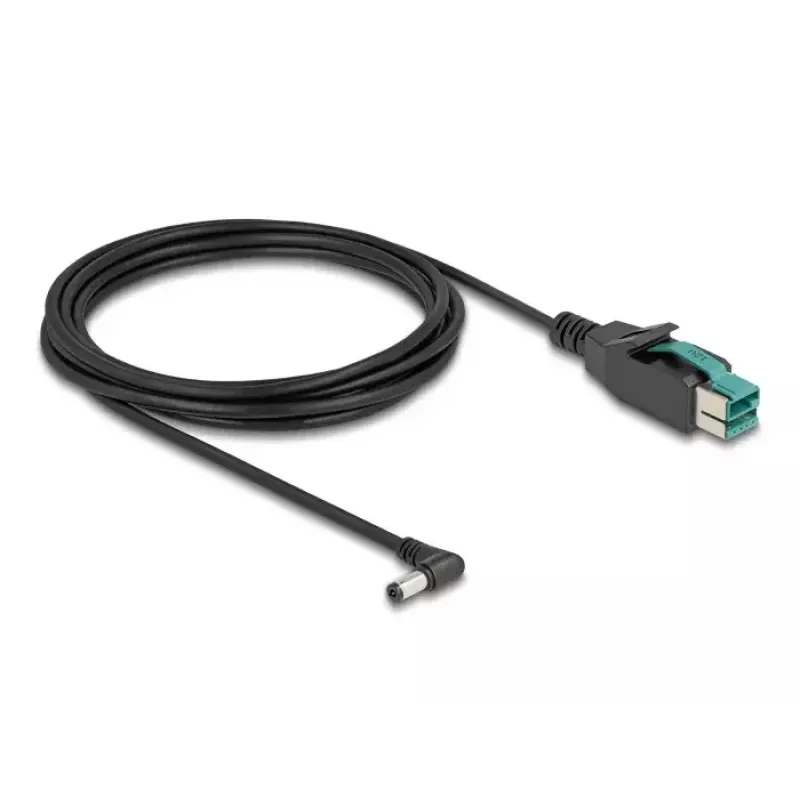 DeLOCK PoweredUSB kabelis vyriškas 12 V į DC 5,5 x 2,1 mm vyriškas kampuotas 3 m