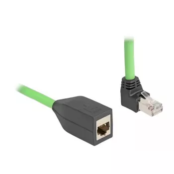DeLOCK RJ45 Cat.6A tinklo kabelis su kampuotu kištuku į lizdą, 2 m, žalias