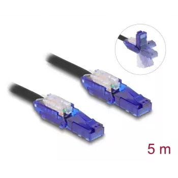 Tinklo kabelis DeLOCK 80929 RJ-45 Cat6 5m Juodai Violetinis