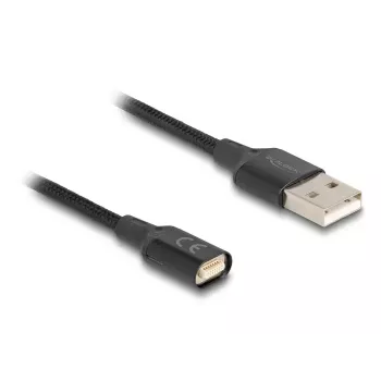 DeLOCK 88167 USB 2.0 Type-A prie magnetinės sąsajos laidas, 1 m, juoda