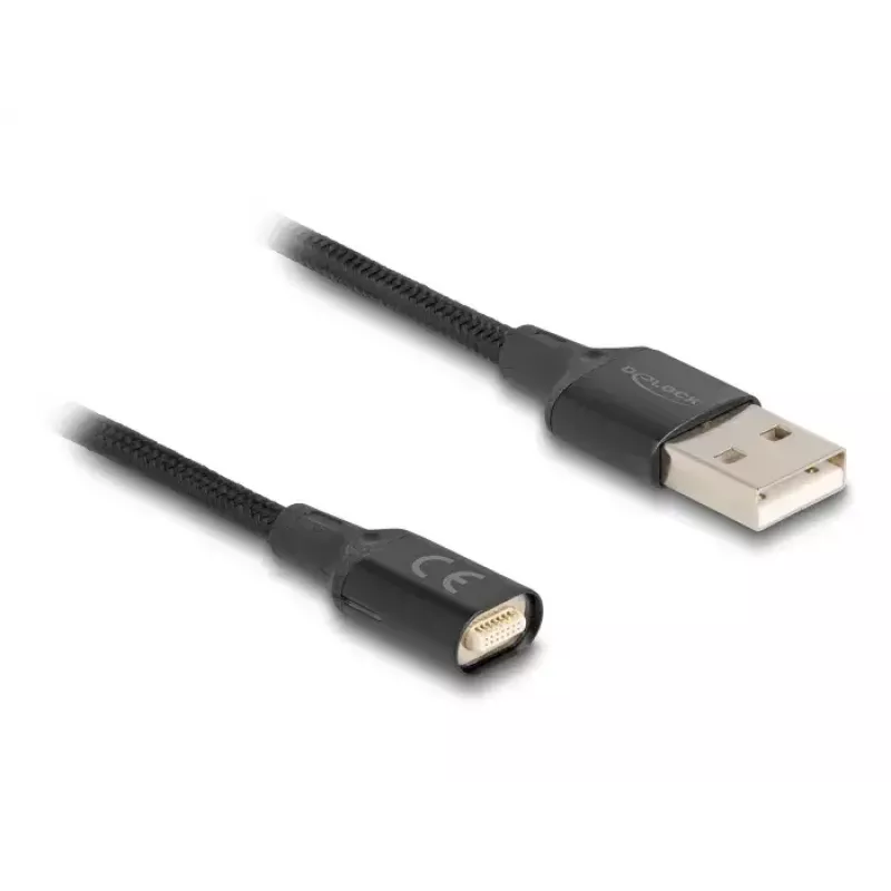 DeLOCK 88167 USB 2.0 Type-A prie magnetinės sąsajos laidas, 1 m, juoda