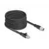 DeLOCK 80586 tinklo kabelis M12 – RJ-45 Cat5e 10 m juodas