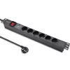 Maitinimo juosta RACK 19 1U QOLTEC PDU 16A 6xSCHUKO 1,8 m