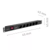 Maitinimo juosta RACK 19 1U QOLTEC PDU 16A 6xSCHUKO 1,8 m