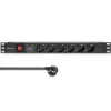Maitinimo juosta RACK 19 1U QOLTEC PDU 16A 6xSCHUKO 1,8 m
