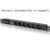 Maitinimo juosta RACK 19 1U QOLTEC PDU 16A 6xSCHUKO 1,8 m