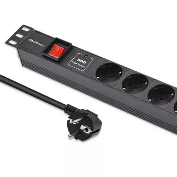 Maitinimo juosta RACK 19 1U QOLTEC PDU 16A 6xSCHUKO 1,8 m