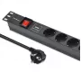 Maitinimo juosta RACK 19 1U QOLTEC PDU 16A 6xSCHUKO 1,8 m
