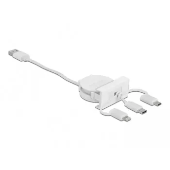 Laidas DeLOCK Easy 45 modulis USB 2.0 3 in 1 ištraukiamas 0,5 m