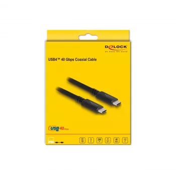 DeLOCK USB4 40 Gbps koaksialinis kabelis 1,2 m, USB PD 3.1 240 W