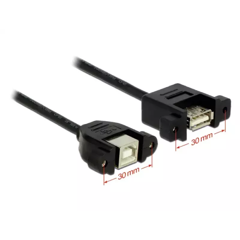 USB kabelis DeLOCK 1 m USB 2.0-A / USB 2.0-B juodas