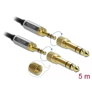 Garso kabelis DeLOCK 85788 5m 3,5 mm juodai pilkas