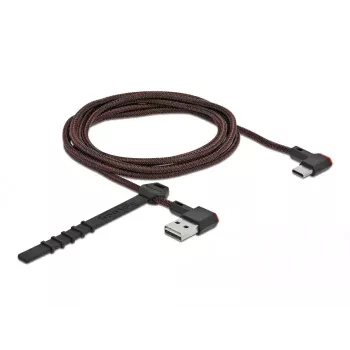 USB 2.0 laidas DeLOCK EASY-USB Type-A kištukas į Type-C kištuką kampuotas 2 m juodas