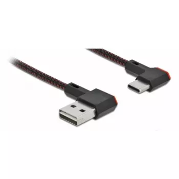 USB 2.0 laidas DeLOCK EASY-USB Type-A kištukas į Type-C kištuką kampuotas 2 m juodas
