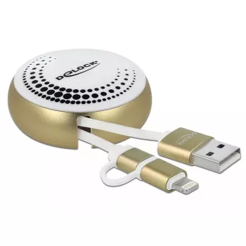 Įtraukiamas laidas DeLOCK 85820 USB 2.0 Type-A į Micro-B / Lightning