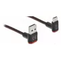 USB kabelis DeLOCK EASY-USB 2.0 Type-A vyriškas į Type-C vyriškas kampuotas 1m juodas