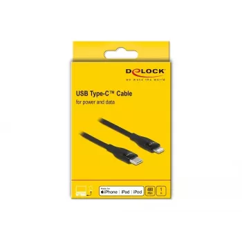 Duomenų ir įkrovimo laidas USB Type-C į Lightning DeLOCK 86637