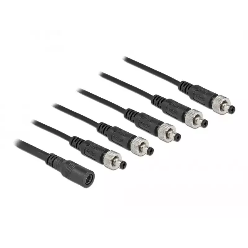 Kabelio skirstytuvas DeLOCK 86590 5,5 x 2,1 mm 1 x lizdas į 5 x kištukai prisukami