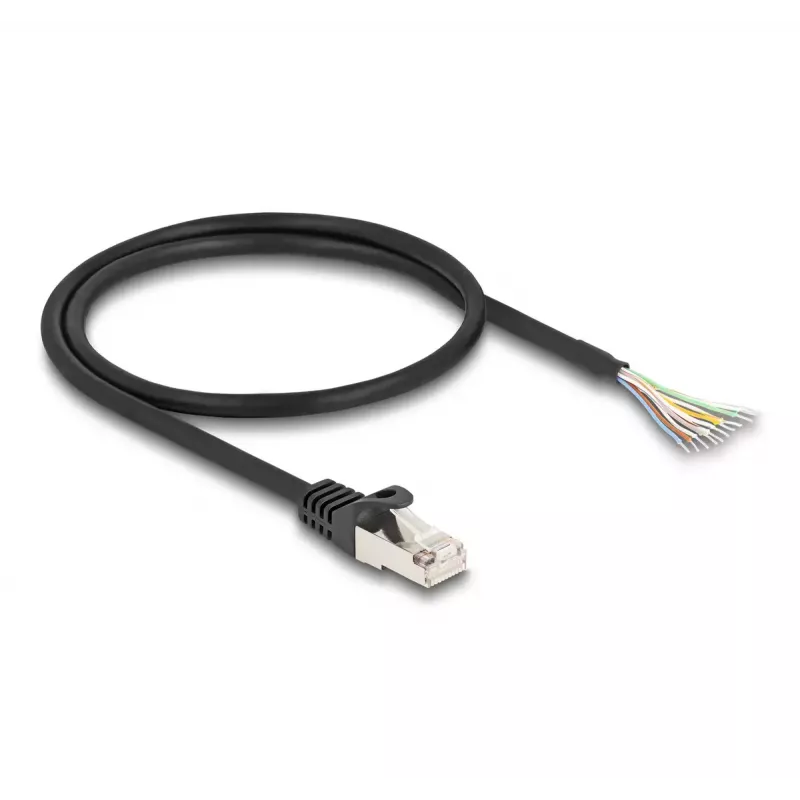 DeLOCK RJ50 kištukas į atvirus laidus S/FTP 0,5 m juoda