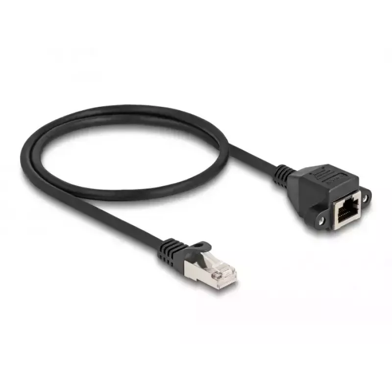 DeLOCK RJ50 prailginimo kabelis vyras–moteris S/FTP 0,5 m juodas