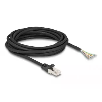 DeLOCK RJ50 kištukas į atvirus laidų galus S/FTP 5 m juodas