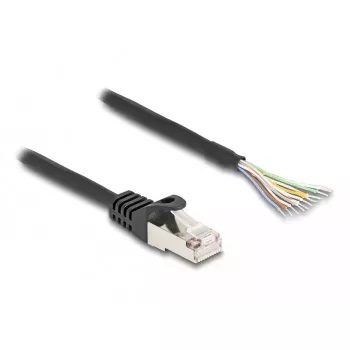 DeLOCK RJ50 kištukas į atvirus laidų galus S/FTP 5 m juodas
