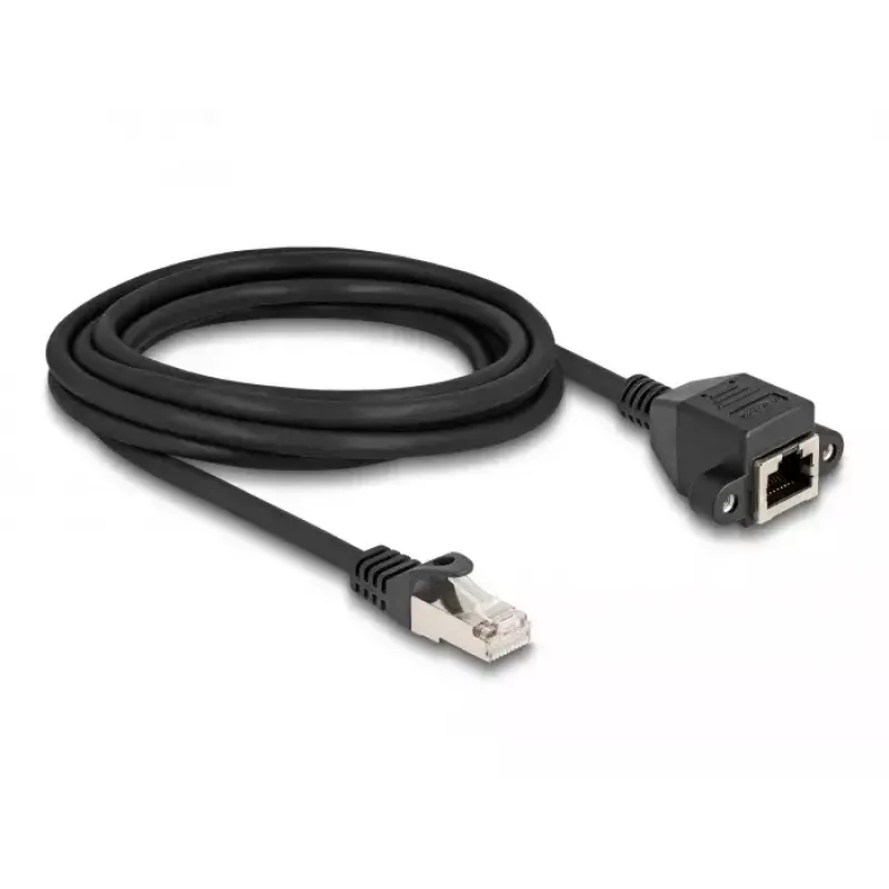 DeLOCK RJ50 prailginimo kabelis vyriškas į moterišką S/FTP 3 m juodas