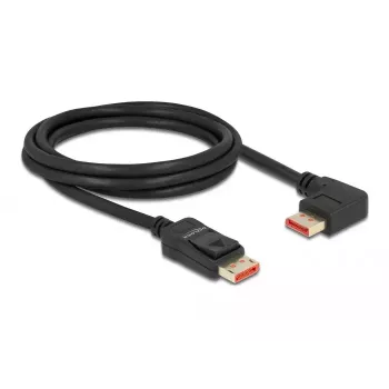DisplayPort kabelis DeLOCK 8K 60 Hz 2 m tiesus kištukas į kairėn 90° lenktą kištuką