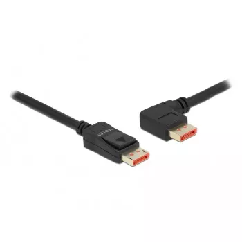 DisplayPort kabelis DeLOCK 87049 5m tiesus kištukas į 90° kairėn lenktą kištuką 8K 60Hz