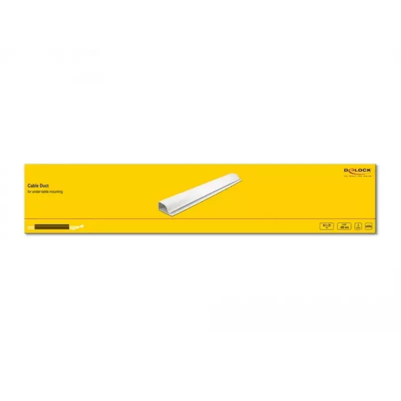Kabelių kanalas DeLOCK 20885 tvirtinimui po stalu 63 x 28 mm baltas 2 vnt.