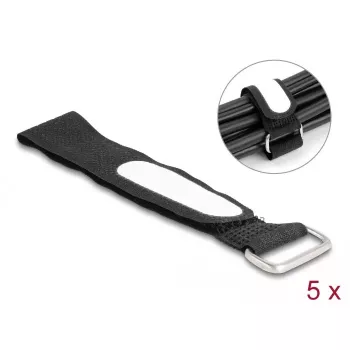 Lipnusis kabelio raištis su užtrauktuku DeLOCK 203x20mm juodas 5 vnt.