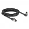 Tinklo kabelis DeLOCK RJ45 Cat.8.1 90° žemyn lenktas / tiesus 5 m juodas