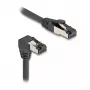 Tinklo kabelis DeLOCK RJ45 Cat.8.1 90° žemyn lenktas / tiesus 5 m juodas