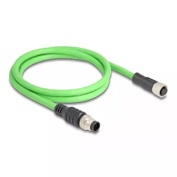 Tinklo kabelis DeLOCK M12 A-koduotas 8 kontaktų vyriškas į moterišką PUR (TPU) 1 m