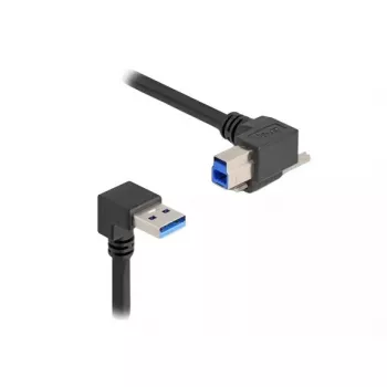 USB laidas DeLOCK 80481 90° A tipo kištukas į B tipo kištuką 1 m juodas