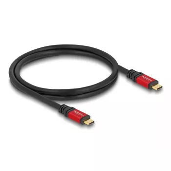USB laidas DeLOCK 80652 Type-C vyriškas į vyrišką 20 Gbps 100 W 0,8 m raudonas metalinis