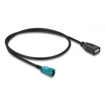 Koaksialinis kabelis DELOCK 90702 HSD Z į USB A, 0,5 m, juodas/mėlynas