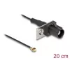 Koaksialinis kabelis DELOCK 90728 — FAKRA A į I-PEX MHF1, 0,2 m, 1,13 mm, juodas
