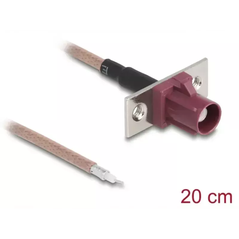 Koaksialinis kabelis DELOCK 90729 RG-316/U 0,2 m su FAKRA D jungtimi, ruda spalva