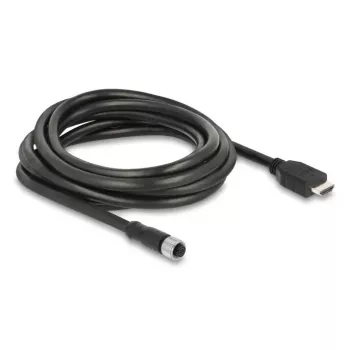 DELOCK M12 A-koduotas 17 kontaktų (motina) į HDMI (tėvas) laidas 3 m