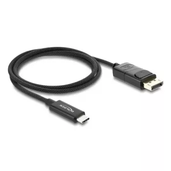 DELOCK Coaxial USB Type-C į DisplayPort laidas (DP Alt režimas) 4K 60 Hz, USB-C į DP, 1 m, juodas, 3,5 mm skersmuo
