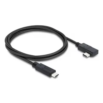 DELOCK koaksialinis USB4 Gen 3x2 kabelis su kampu į kairę/dešinę USB-C į USB-C 40 Gbps USB PD 3.1 240 W 0,5 m