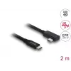 Kabelis DELOCK Coaxial USB4 Gen 3x2 40 Gbps USB-C į USB-C kampuotas kairėn/dešinėn PD 3.1 240W 2 m