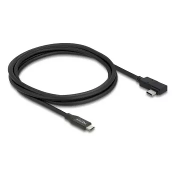 Kabelis DELOCK Coaxial USB4 Gen 3x2 40 Gbps USB-C į USB-C kampuotas kairėn/dešinėn PD 3.1 240W 2 m