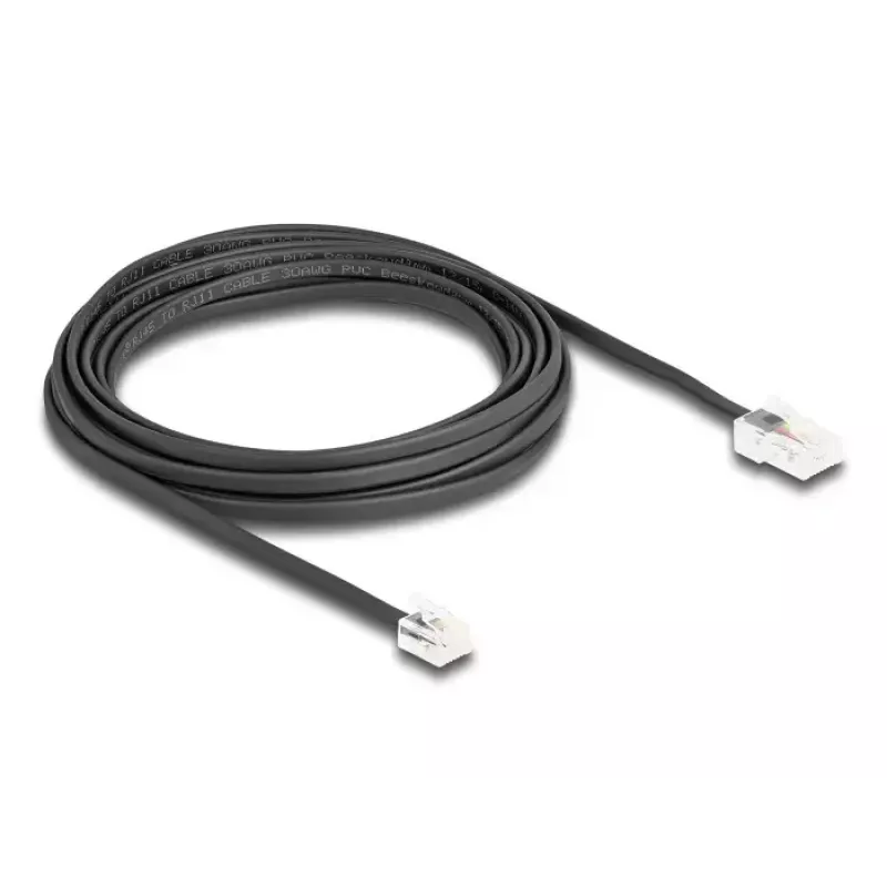 DeLOCK 88038 telefono kabelis 5 m Juodas RJ-45 RJ-11