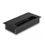Kabelių pravedimo dangtelis DELOCK 66856 stalams, juodas, 80×160×28 mm, 1 vnt.