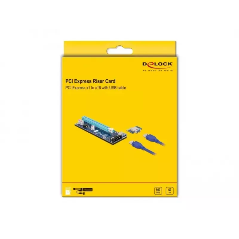 Riser kortelė PCI Express x1 į x16 DeLOCK 41430