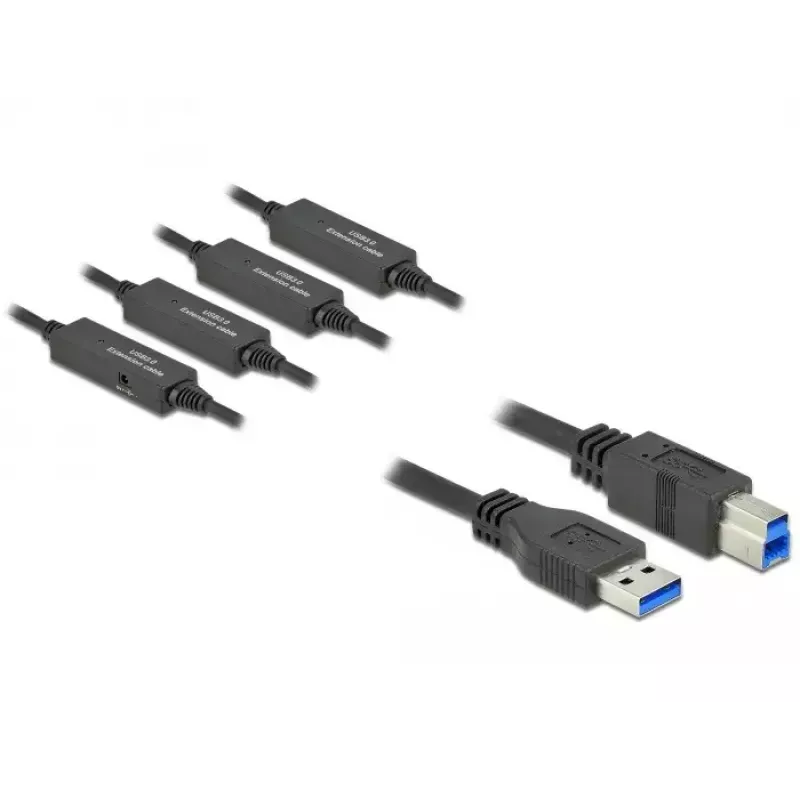 USB laidas DeLOCK 85382 USB 3.2 Gen 1 20 m USB A USB B Juodas
