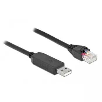 DeLOCK 64160 USB Type-A į RJ45 serijinio ryšio kabelis 1 m juodas